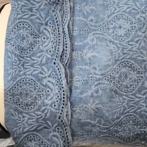 LOFT Denim Blue Eyelet Infinity Scarf NWT